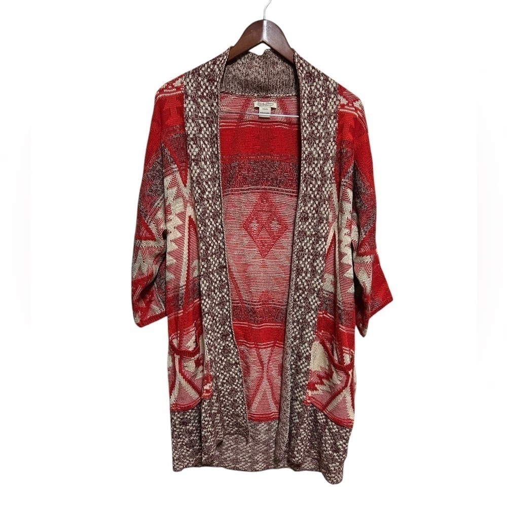 Lucky Brand Cardigan Size XS / S Sedona Western Open Front Aztec Boho Cabincore - Picture 8 of 8